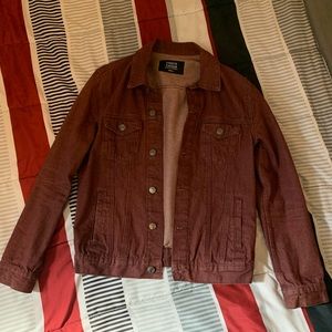 Men’s Burgundy Denim Jacket